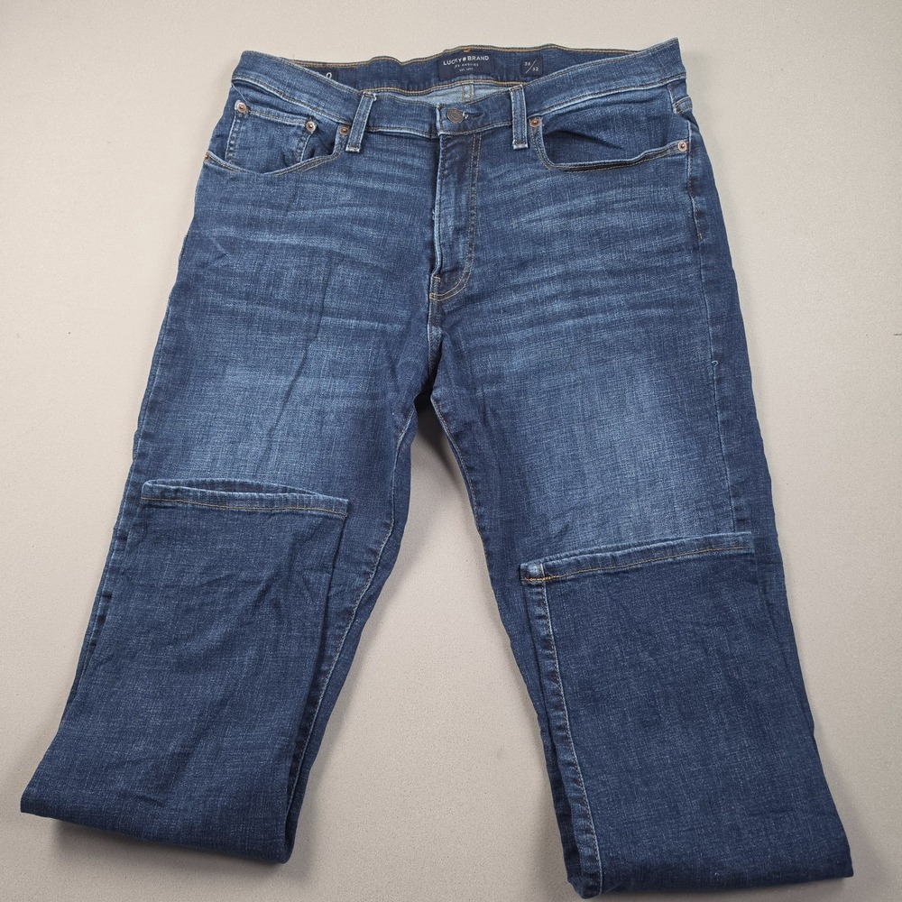 Lucky Brand 410 Athletic Slim Men's 36x32 Dark Wash Blue Stretch Denim Jeans LA